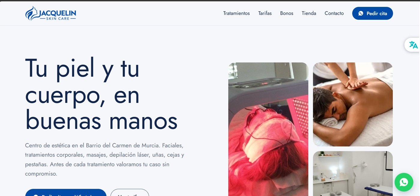 Web de Jacquelin Skin Care